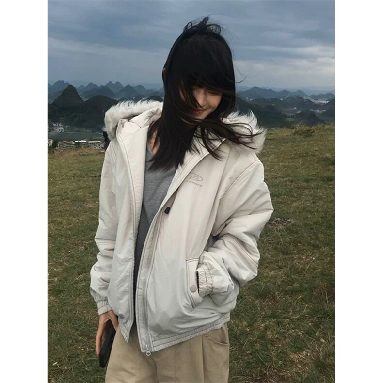 网图有货加厚毛领连帽棉衣外套防风戴帽保暖棉服男女A1128-P98,男装棉衣,星座1505