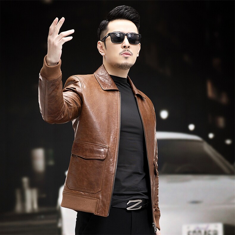 WL1906-B秋冬新款男士油蜡羊皮皮衣皮衣男P830,男装皮衣,电商B360