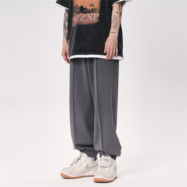 抖音直播得物2025秋冬新品纯色运动裤卫裤K015P45,男装休闲裤,电商042