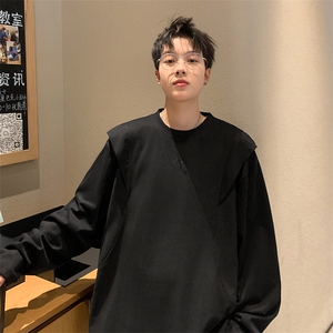 W71高质量300克长袖T恤 灰色 黑色M到3XL 自家图图片