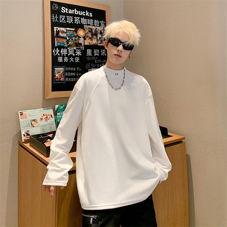 T恤男士韩版潮流长袖宽松百搭2025春季新款ins宽松卫衣ST501-P39，男装T恤，星座412-3