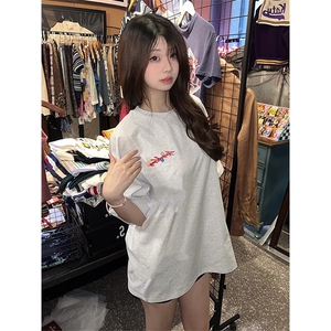 万针全刺绣工艺抖音得物高品质260克重磅纯棉双纱美式高街短袖T恤图片