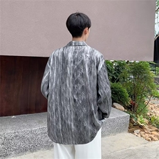 春夏慵懒风长袖衬衫薄潮流宽松衬衣男装高级感休闲上衣CS0674-P50，男装衬衫，星座308B-1