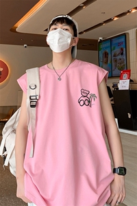 抖音直播得物品质纯棉250克重磅男无袖背心T恤T523P28控39图片