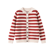 男女通用秋冬开衫条纹2025新款，童装儿童羊绒衫，旭泰羊绒