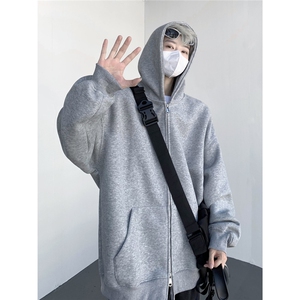65棉420g重磅开衫连帽纯色卫衣全铜双拉链头 KS08-P65图片