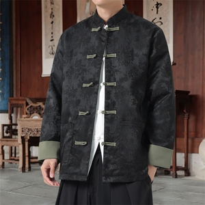 男士外套浮雕梅花夹克盘扣立领唐装风 XZ1512-2504单夹克-P80图片