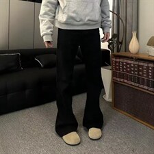 水洗弯刀直筒微喇牛仔裤美式休闲痞帅裤子阔腿裤K70556-2-P35网图，男装牛仔裤，电商B245