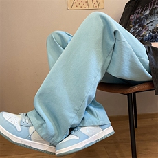 8XL-M特大码高级垂坠感休闲裤男薄款冰丝裤宽松直筒拖地裤K964P48，男装休闲裤，电商D206-1