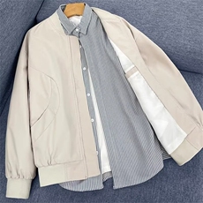 外套男春秋美式情侣棒球服宽松高级感飞行员工装夹克WJK605-P58，男装夹克，星座1001-1