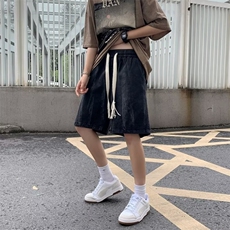 美式高街牛仔短裤男韩版潮流拼色2026夏季ins宽松五分裤RK687-P37，男装牛仔裤，星座412