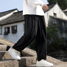 现货新中式棉麻裤男士大码2025春夏新款萝卜裤A021-ZK62-P70控98，男装休闲裤，电商A021