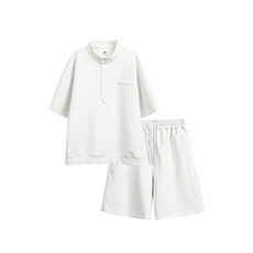 特P65无差价夏季新款时尚百搭潮流套装-HT6008日系白底，男装休闲套装，电商A003