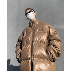 皮棉服男韩版潮流加厚高街帅气2024冬季新款ins外套棉衣MF138-P88，男装棉衣，星座412-3