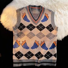 V领针织马甲男潮流百搭休闲B11P34图片