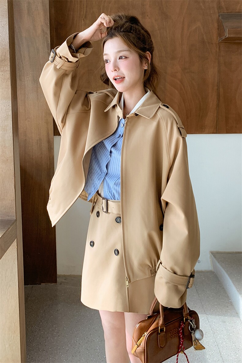 宽松夹克+短裙两件套2C212-G25-P205-K268,女装套装/套裙,2C212