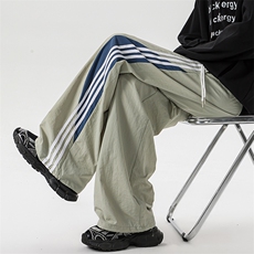 8XL-M加绒加厚条纹工装裤束脚休闲阔腿美式运动裤男K9116P58控78，男装休闲裤，电商D206-1
