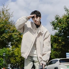 港仔文艺男美式飞行员夹克男秋季2025新款男生棒球服男士外套男款，男装夹克，星座1210-1