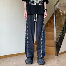 牛仔裤男韩版潮流痞子帅气高街个性2023夏季新款ins长裤RK236-P49，男装牛仔裤，星座412-3