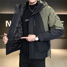 92805-M-4XL-P235标50绒三合一可拆卸内胆工装拼色羽绒服外套男，男装羽绒服，电商B255