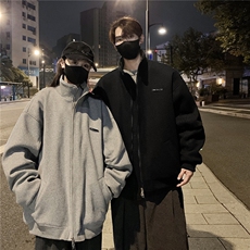 情侣冬装弯刀袖毛呢加棉夹克棉衣休闲纯色加厚外套男G1104P108，男装夹克，电商A339