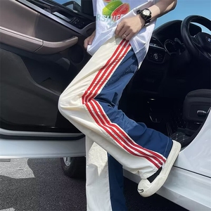 美式复古速干撞色休闲裤男夏季设计感小众宽松直筒长裤A6055-p39图片