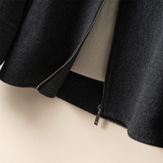2025百搭时尚简约翻领拉链长袖羊毛大衣双面呢大衣，女装双面呢大衣，优远毛呢大衣