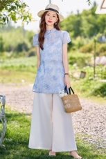 紫色新中式国风刺绣上衣套装女2025夏新款高级感半身裙显瘦两件套，女装套装/套裙，涵墨