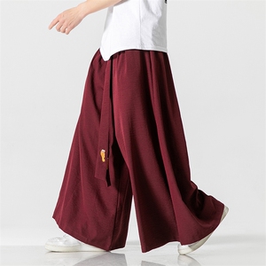 夏季 风宋制改良汉服绣花长裤古风冰丝阔腿裤情侣潮 K332/P85图片