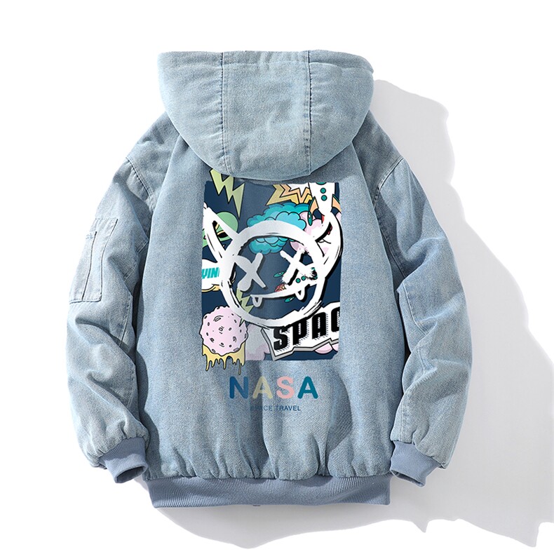 牛仔外套加厚加绒衣男羊羔毛服男砖墙NM53275-P140,男装棉衣,电商A040A