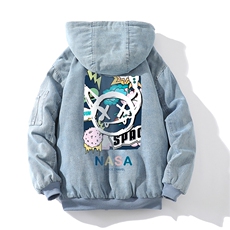 牛仔外套加厚加绒衣男羊羔毛服男砖墙NM53275-P140，男装棉衣，电商A040A