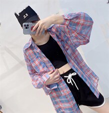 （现货）夏季新款格子压皱防晒衣，其它，格瑞琪