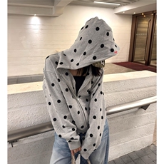 春季短宽ins连帽拉链百搭波点连帽卫衣D328-KS9901-P78，男装卫衣，电商D328