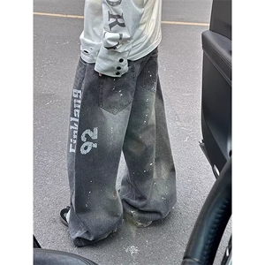 牛仔裤男宽松秋季新款韩版潮流百搭裤子男士休闲工装束脚长裤潮牌图片