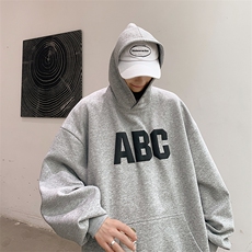 2025秋季新款发泡字母印花连帽男士卫衣聚酯纤维WY8804-P45，男装卫衣，电商A062