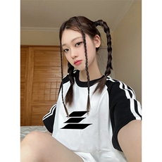 黑袖拼白色