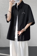 CS1143-特批25控49夏薄款冰丝面料大码短袖衬衫防晒透气外套，男装防晒衣，电商A059
