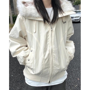 简约通勤风杏色棉服外套冬季保暖百搭休闲加厚棉衣 M3624图片