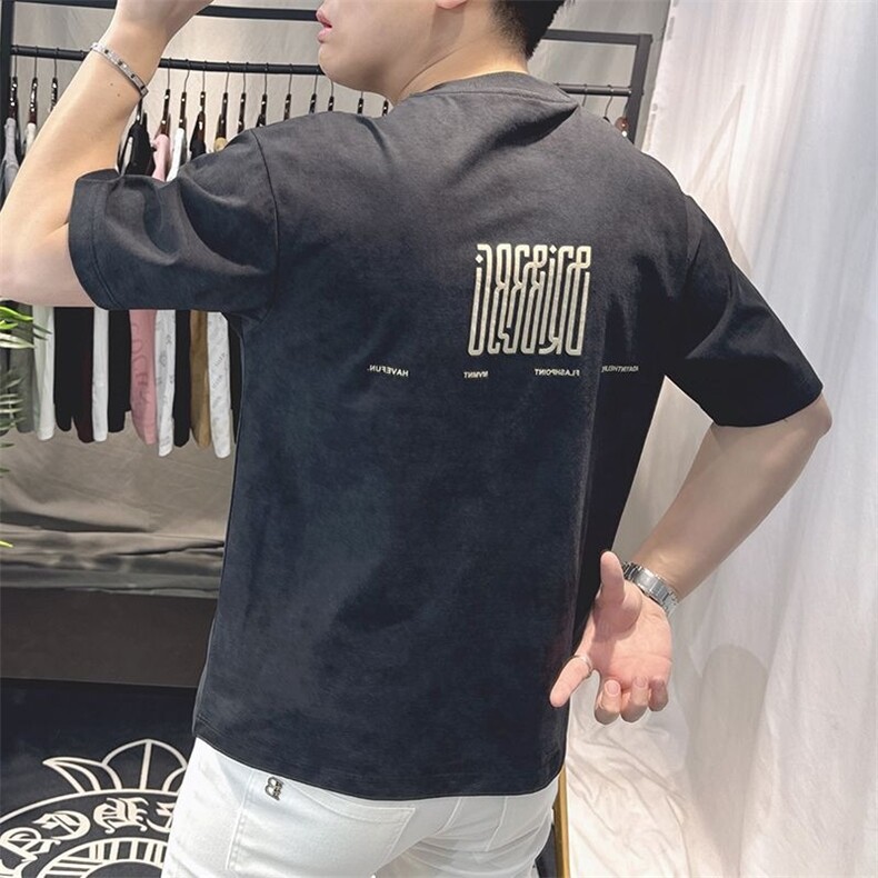 2025新款扎染发泡潮流短袖t恤男士欧货潮牌夏季男款男装体恤HTX57,男装T恤,星座208-5