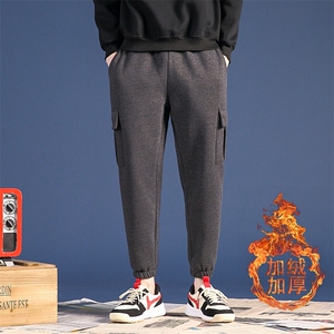 冬季新款加绒加厚蒙马日系港chic国潮基础休闲工装裤CK32-P50图片