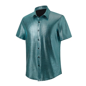 春夏季休闲个性烫金亮片短袖衬衫XZ402-2-CS75批35（S-XXL），男装T恤，星座402-2