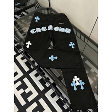 网图有货美式高街十字架牛仔裤男女宽松潮牌直筒长裤子A1175-P48，男装牛仔裤，星座1505