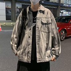 F680P68复古牛仔外套男款痞帅扎染男生牛仔衣高级感工装夹克2025，男装夹克，星座512-6