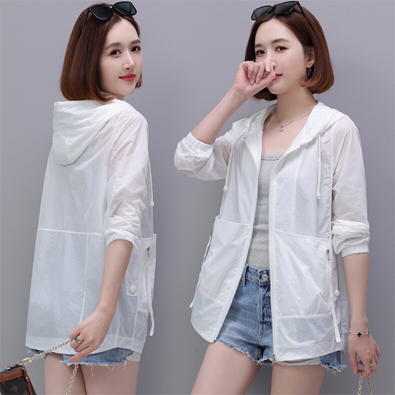 2023春夏装新款韩版宽松气质休闲简约上防嗮衣，女装防晒衣，依万里