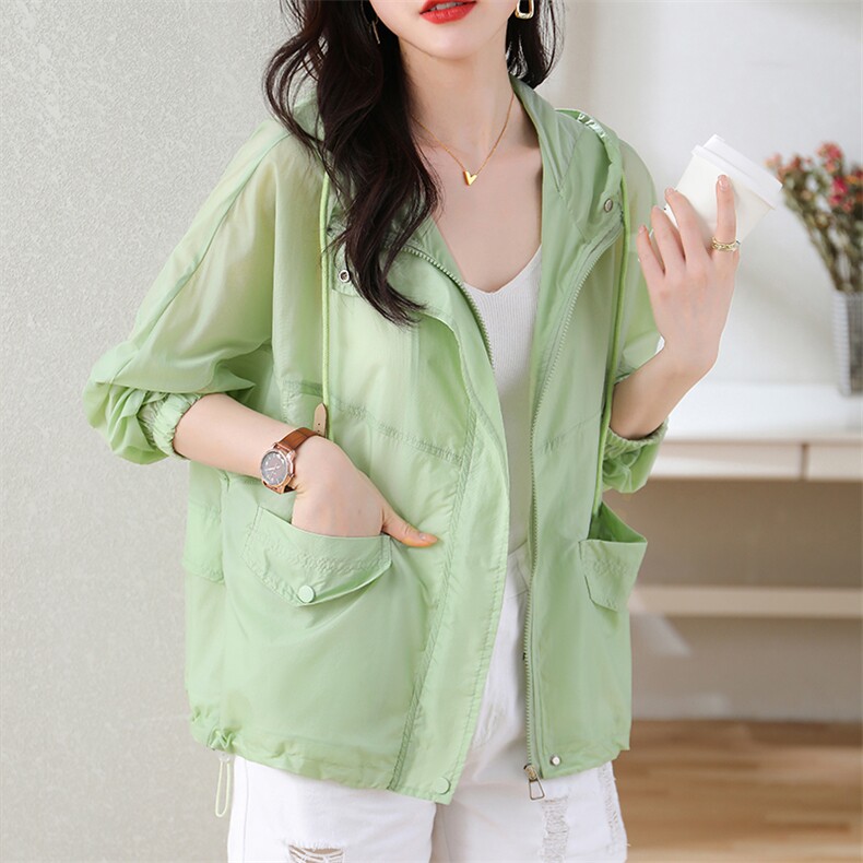 防晒衣女款夏季2024新款透气外穿薄款洋气大码小个子防晒服短外套，女装防晒衣，慕咨