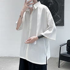 爆主推纯色净版宽松男士6色短袖衬衫A071-C15-P35，男装T恤，电商A071