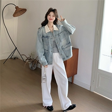 春季新款撞色牛仔休闲外套2c307-901p165k268，女装短外套，2C307