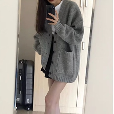 开衫针织灰色毛衣外套新款美式春秋季宽松高级感百搭MY805-P49，男装针织衫/毛衣，星座208-5