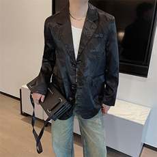 新中式新款龙纹提花西装外套男风复古小众西服潮流XZ0080-P75，男装西服，电商B267
