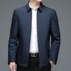 冬季新款男士翻领商务休闲羽绒服中年男装白鸭绒加厚保暖外套图片
